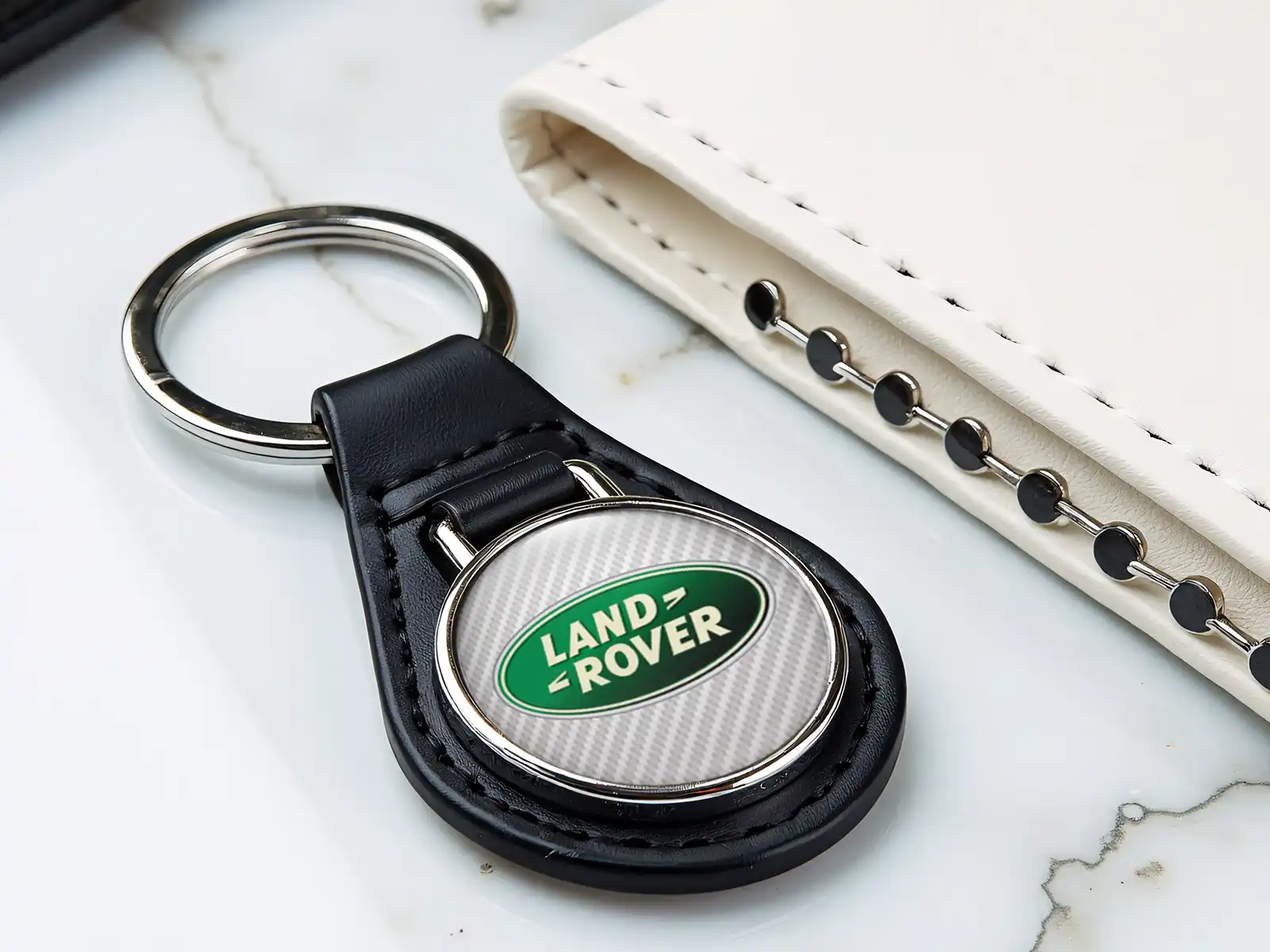 Land Rover Borsa Chiavi In Pelle Fermo Lucido Taglio Elite